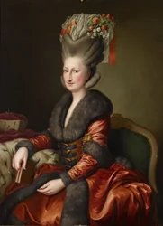 Portret van Maria Amalie Auguste van Saksen in Poolse klederdracht