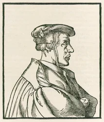 Heinrich Cornelius Agrippa von Nettesheim titelpagina gravure uit De occulta philosophia libri tres