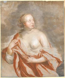Rennende vrouw, halve figuur