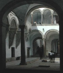 Binnenplaats van het Palazzo Fava, Bologna