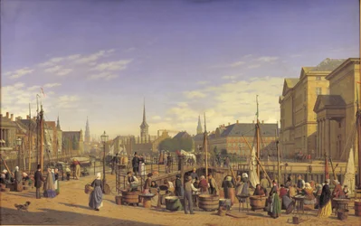 Uitzicht vanaf Gammel Strand naar Christiansborg
