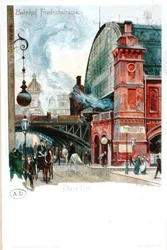Het treinstation in de Friedrichstrasse, Berlijn, c.1900