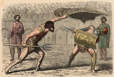 Oud Rome: Gladiatorengevechten in amfitheater