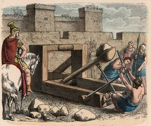 Het oude Rome: bewapening, katapult