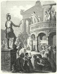 Cicero spreekt het volk van Rome toe vanaf de Rostra
