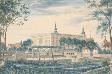 Uitzicht op het Kasteel van Dessau vanuit het Oosten