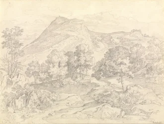 Uitzicht op Civitella vanaf de Serpentara naast Olevano