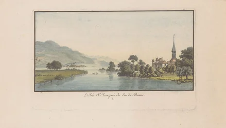 Gezicht op St. Petersinsel aan de Bielersee