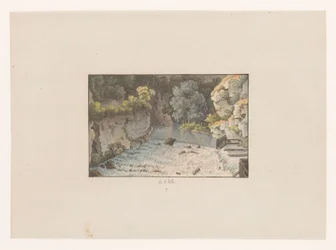 Gezicht op een waterval te Orbe