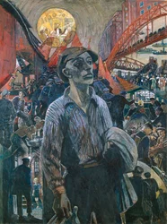 Arbeider van een scheepswerf in Hamburg, kameraad uit Hamburg, 1928