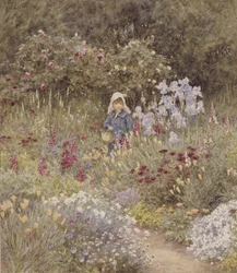 Minna, illustratie voor Happy England door Marcus Huish, uitgegeven door A & C Black, 1904