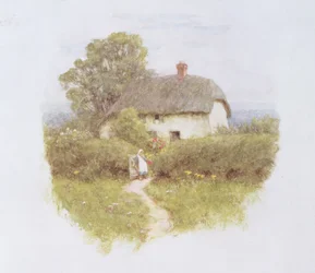 Jong Meisje bij het Huisje