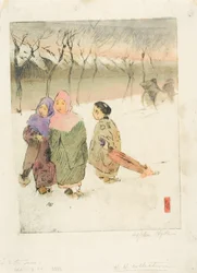 In de Sneeuw in Tokio