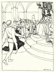 De Jongeling aan het Hof van de Feeënkoningin (gravure)
