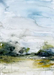 Rustig, mistig landschap