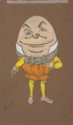 Humpty Dumpty (kostuumontwerp voor Alice-in-Wonderland, 1915)