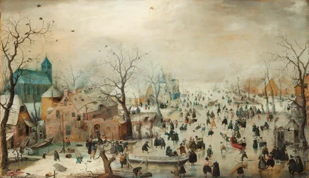 Duits: Winterlandschap met schaatsers Winterlandschap met schaatsers