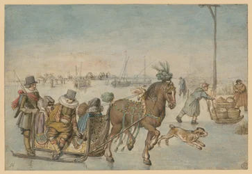 Paardenslee op het ijs