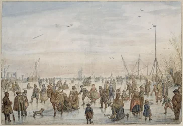 Winterlandschap bij zonsondergang