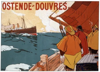 Veerboot tussen Oostende en Dover, ca. 1900
