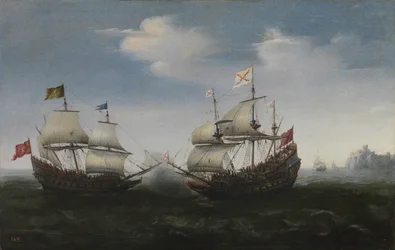 Zeegevecht tegen een rotsachtige kust, 1627