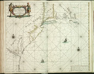 Kaart van Nieuw-Holland, Virginia en Nieuw-Engeland