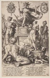 Allegorie van Rome, titelplaat uit De Romeinse Helden