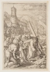 Christus draagt het kruis, uit The Passion
