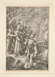 Christus Gevangen Genomen (de Verraad van Christus), uit De Passie, #3 in een serie van 12 gravures