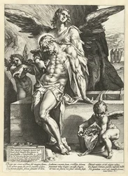 Engelen dragen het lichaam van Christus