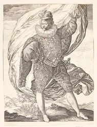 De vaandeldrager, naar rechts gewend