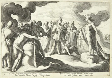 Jupiter en de goden vragen Helios om de controle over de zonnewagen te hervatten