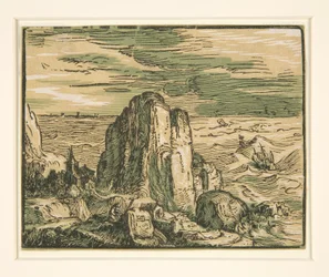 Landschap met klif aan de kust