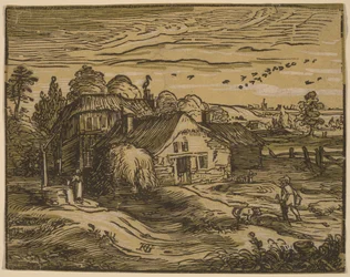 Landschap met een boerderij