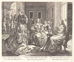 Lucretia spint met haar hofdames