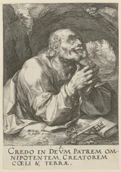 Petrus, blad 1 uit de reeks "Christus, de twaalf apostelen en Paulus"