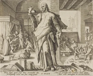 De arts beschouwd als God, plaat één uit Allegorieën van het Medische Beroep