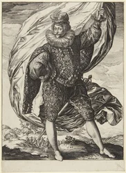 De vaandeldrager, naar rechts gewend