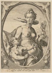Venus en Amor, blad 2 uit de serie "Bacchus, Venus en Ceres"