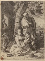 Aankondiging, blad 1 van de serie „Het leven van de Maagd Maria”