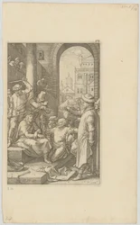 De bespotting van Christus, blad 7 uit de serie „De Passie“
