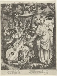 Concert van de muzen op de Parnassus