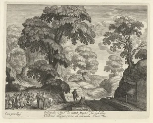 Landschap met de genezing van de blinden