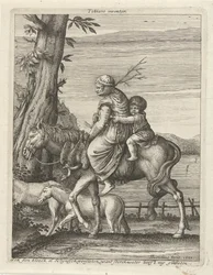 Vrouw en kind te paard