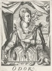 Reuk, een vrouw met een bloemtak