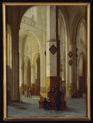 Interieur van de kerk van St. Bavon (schilderij op doek)
