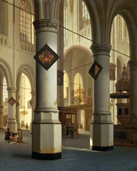 Zicht op de Oude Kerk in Delft