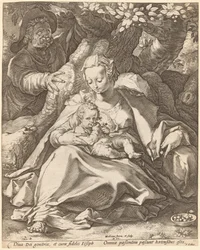 De Heilige Familie Onder een Kersenboom