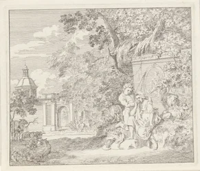 Paar bij een klassiek monument en een stadspoort