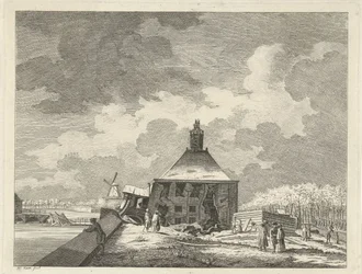 Verzakte Muiderpoort, gezien vanaf de schans, 1769